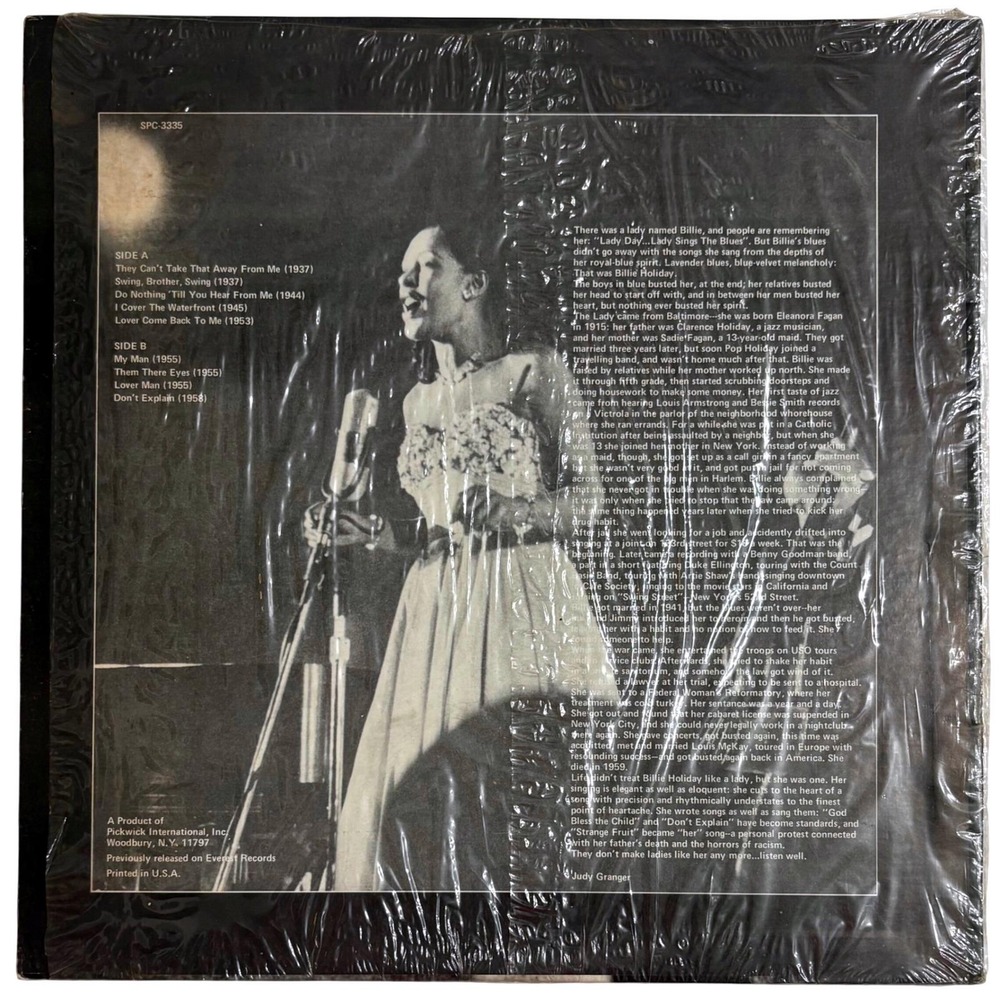 Billie Holiday Sings the Blues Vinyl LP Pickwick SPC-3335 Jazz Blues Record - Picture 4 of 4